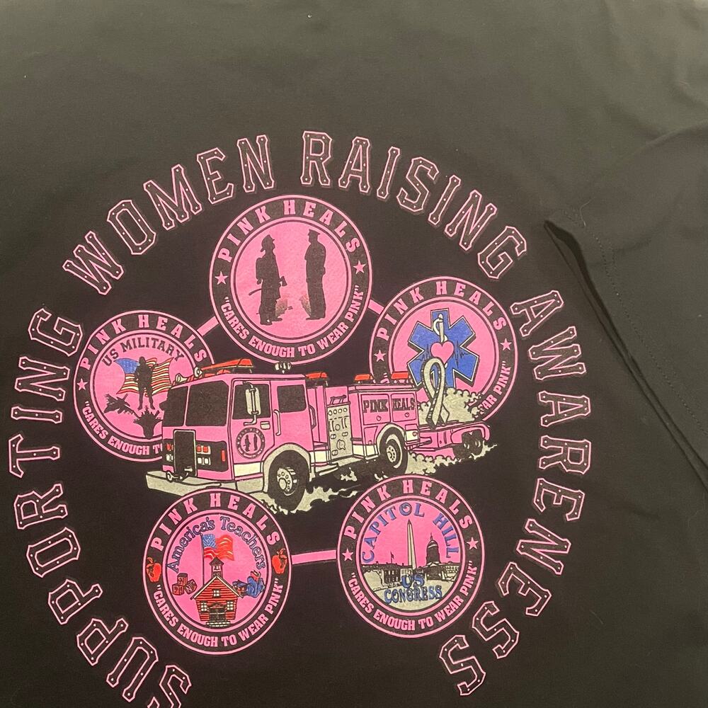 Supporting Women Raising Awareness Women 2XL Black Short Sleeve Military Teacher